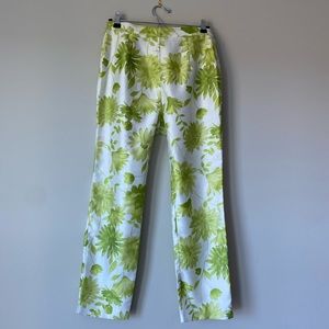 Vintage Lime Green and White Resort Pants